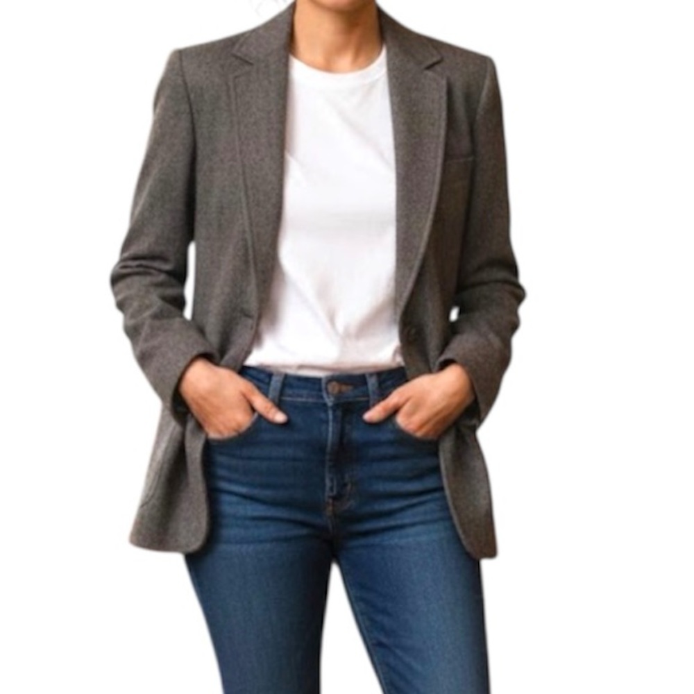 Evan Picone Wool Blazer Union Made USA Saks Fifth Avenue Vintage Size 8